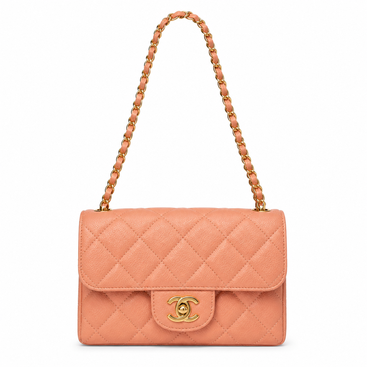 Chanel Classic Quilted Mini Flap Bag | CC Turn-Lock Chain Strap — 19cm