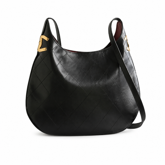 Chanel 31 Large Shopping Bag Black Lambskin | Gold CC Bar & Burgundy Interior — 32cm