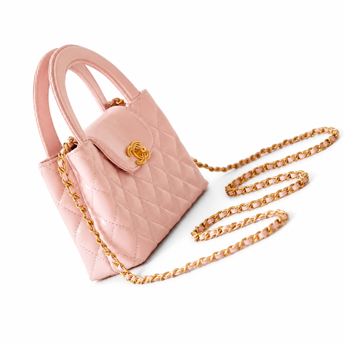 Chanel Classic Quilted Mini Flap Bag | CC Turn-Lock Leather Chain Strap — 13x19cm