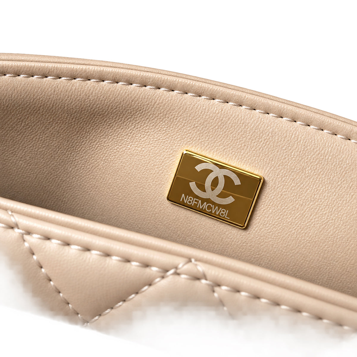 Chanel Nude Beige Lambskin Quilted Mini Flap Bag | CHANEL PARIS Gold Padlock Clasp & Gold Chain