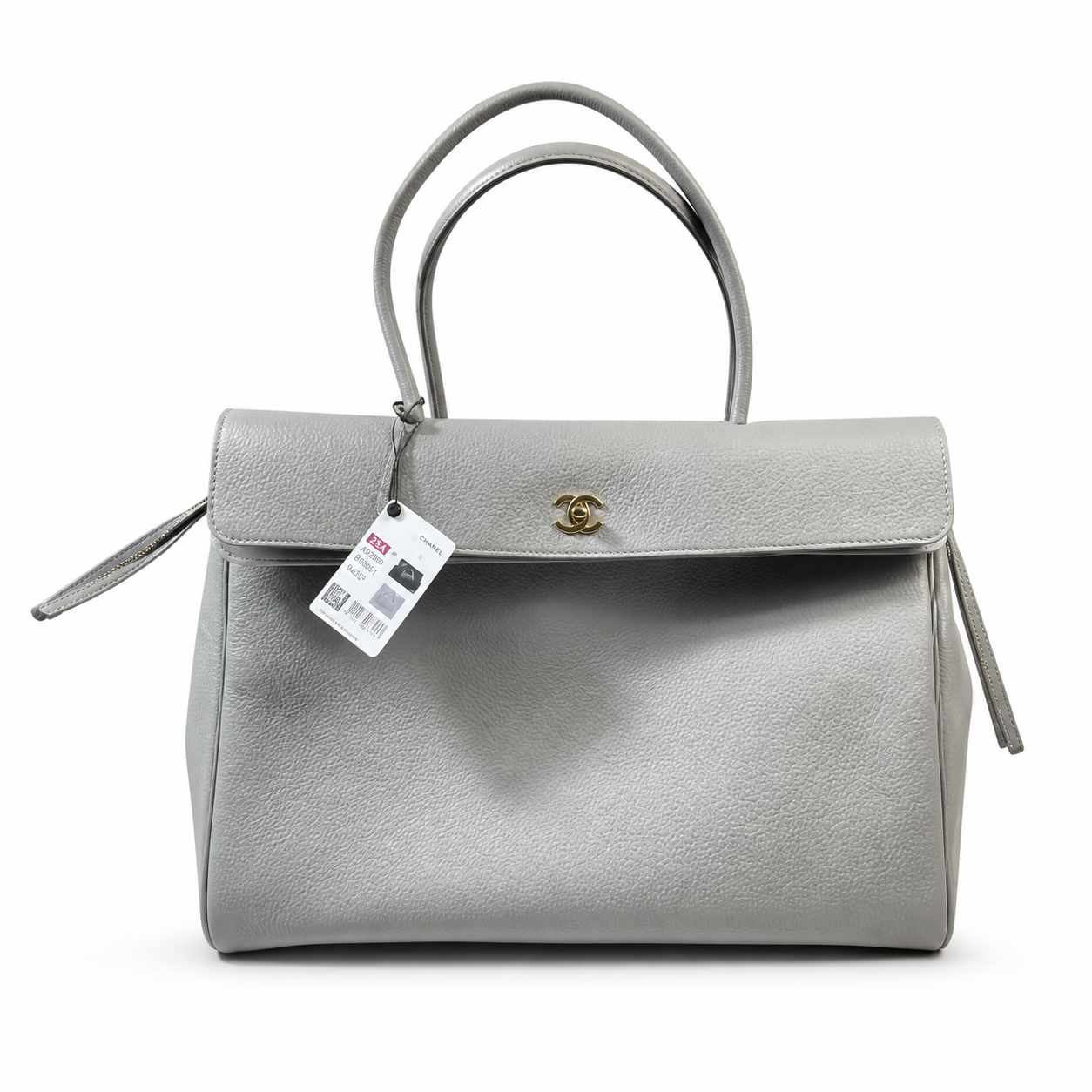 Chanel Large Neo Executive Tote Pearl Grey Grained Calfskin | Gold CC Turn-Lock — 43cm