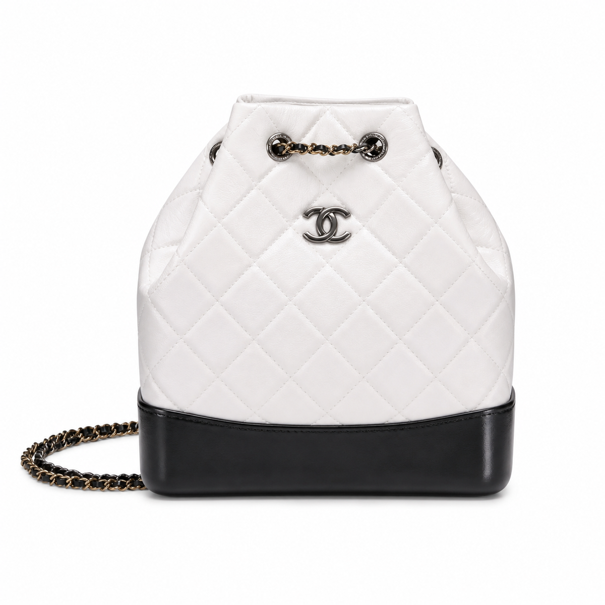 Chanel Gabrielle Quilted Calfskin Backpack | White & Red Interior — 24cm