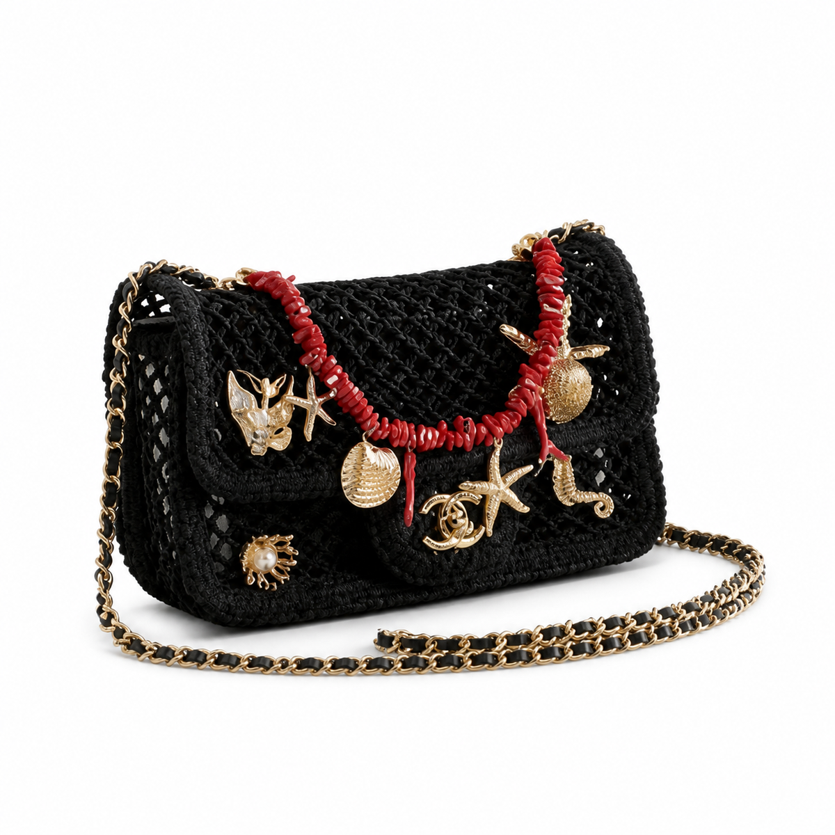 Chanel Classic Quilted Compact Horizontal Flap Bag | CC Hardware & Gold Chain — 21cm