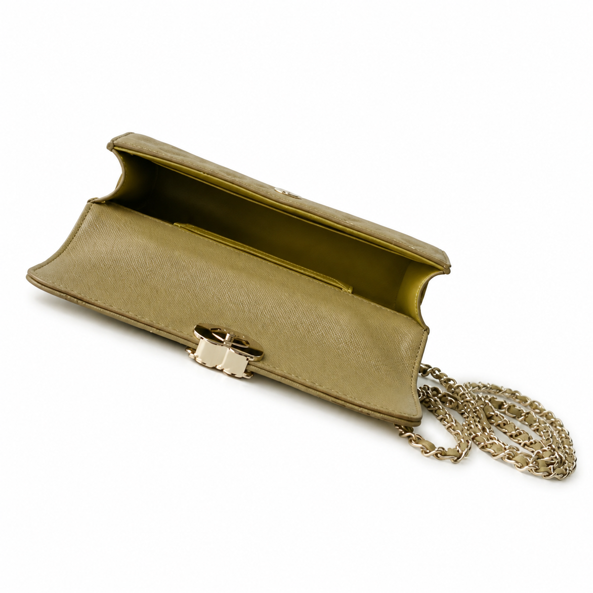 Chanel Olive Green Caviar Quilted Mini Top Handle Flap Bag
