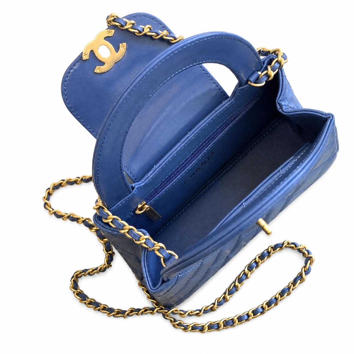 Chanel Classic Quilted Mini Flap Bag | CC Turn-Lock Leather Chain Strap — 13x19cm