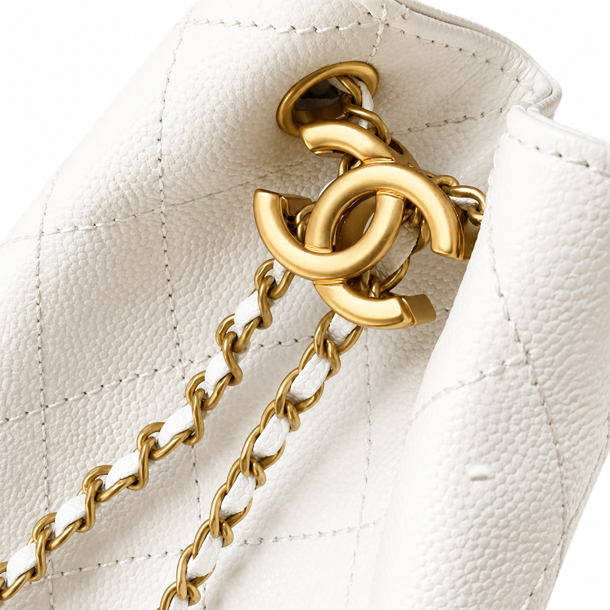 Chanel Classic Quilted Handbag | CC Turn-Lock Rigid Top Handle Chain Strap — 26x30cm