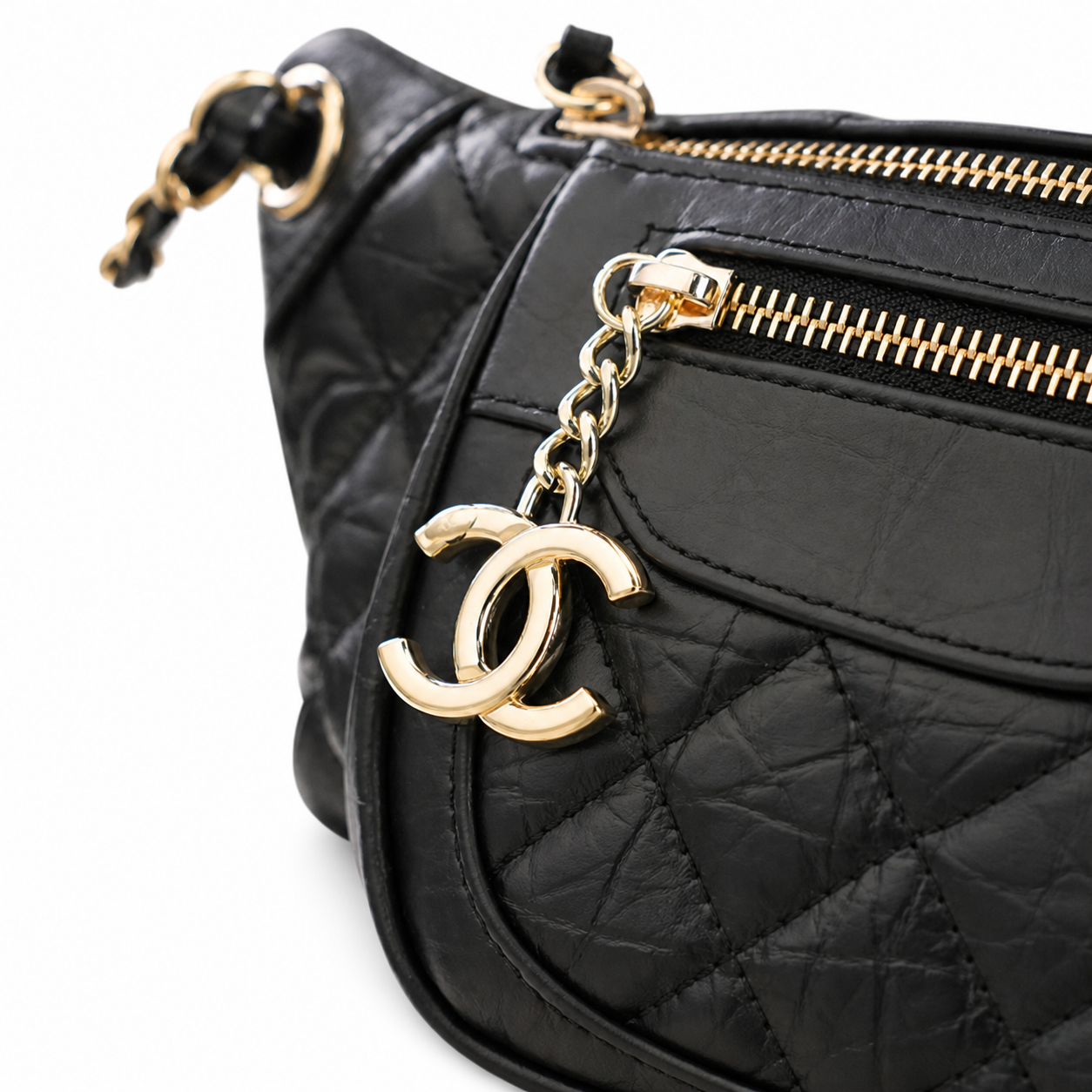 Chanel CC Quilted Elongated Flap Bag | Gold Hardware & Chain — 34cm