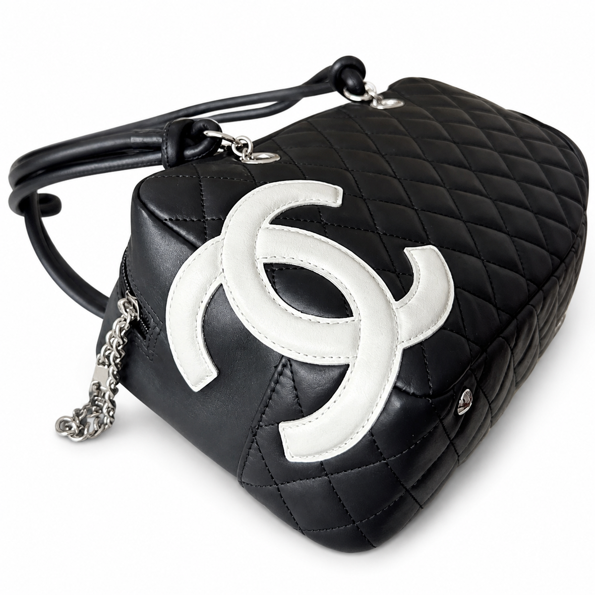 Chanel Quilted CC Medium Top Handle Bag | Detachable Chain — 27cm