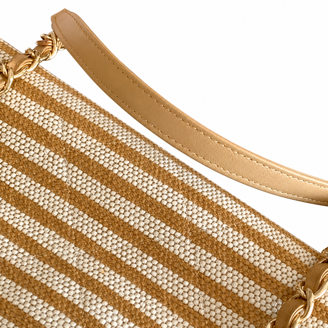Chanel CC Quilted Wide Tote Bag | Gold Chain Handle — 46cm