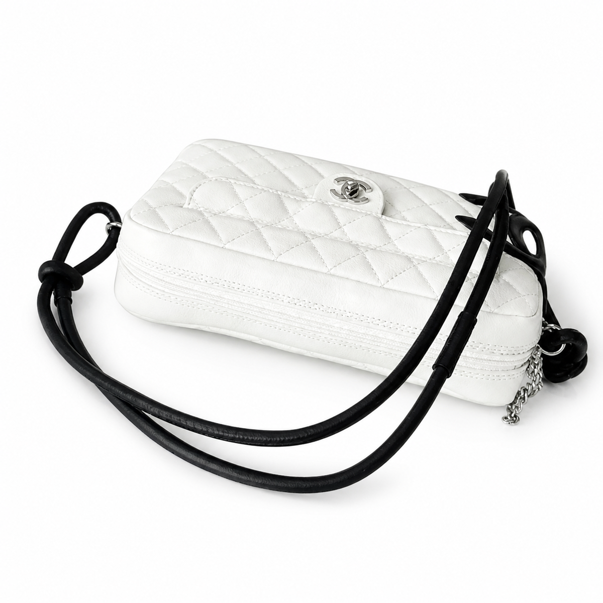Chanel Quilted CC Wide Top Handle Bag | Detachable Chain — 27cm