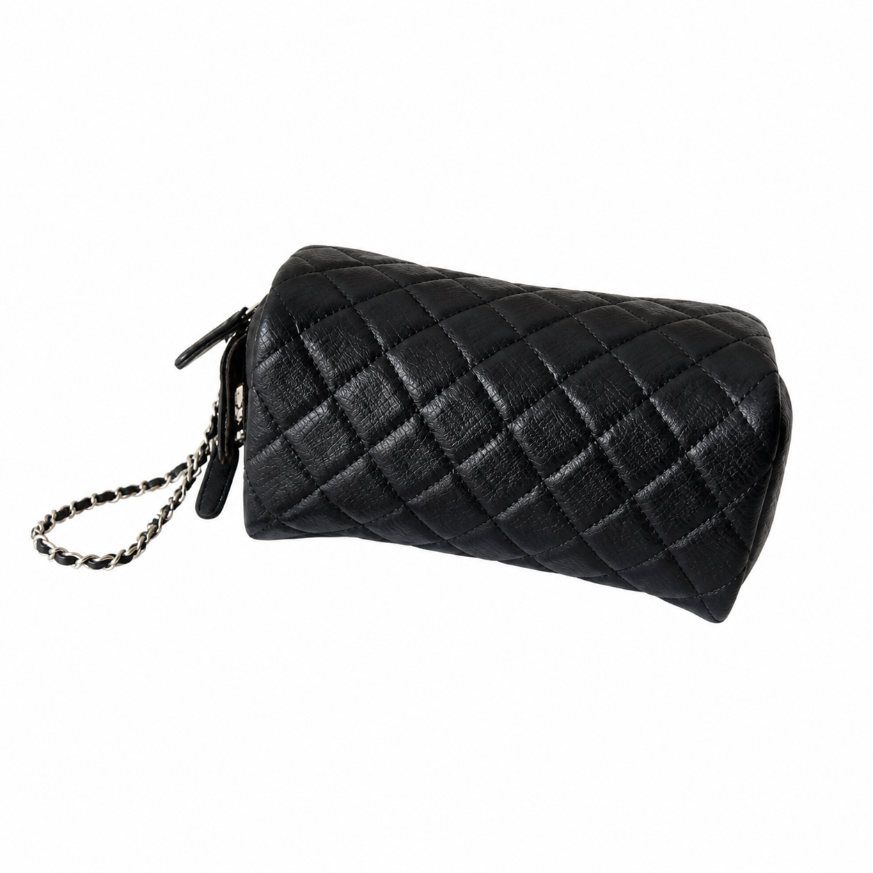 Chanel CC Quilted Vanity Case Bag | Black & Gold Chain — 18cm