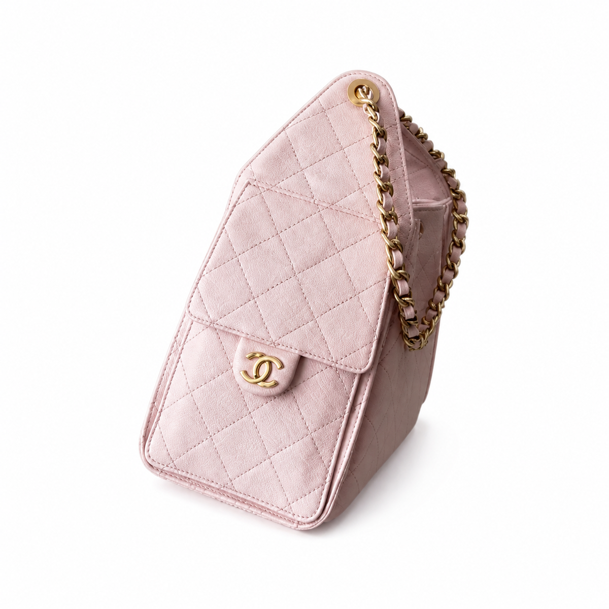 Chanel Classic Quilted Handbag | CC Turn-Lock Rigid Top Handle Chain Strap — 30x26cm