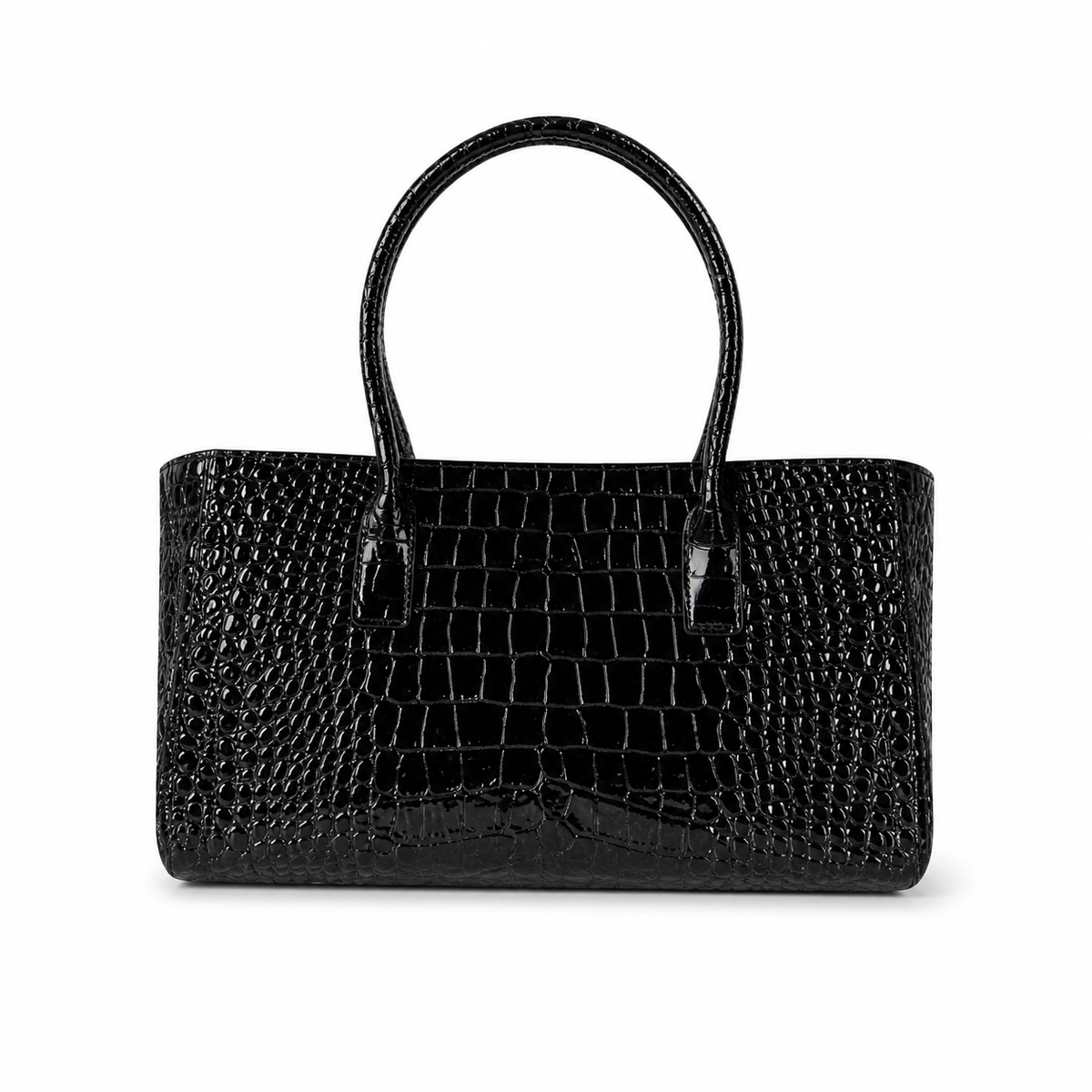 Chanel Black Patent Croc-Embossed Large Tote | Spherical CC Turn-Lock — 39cm