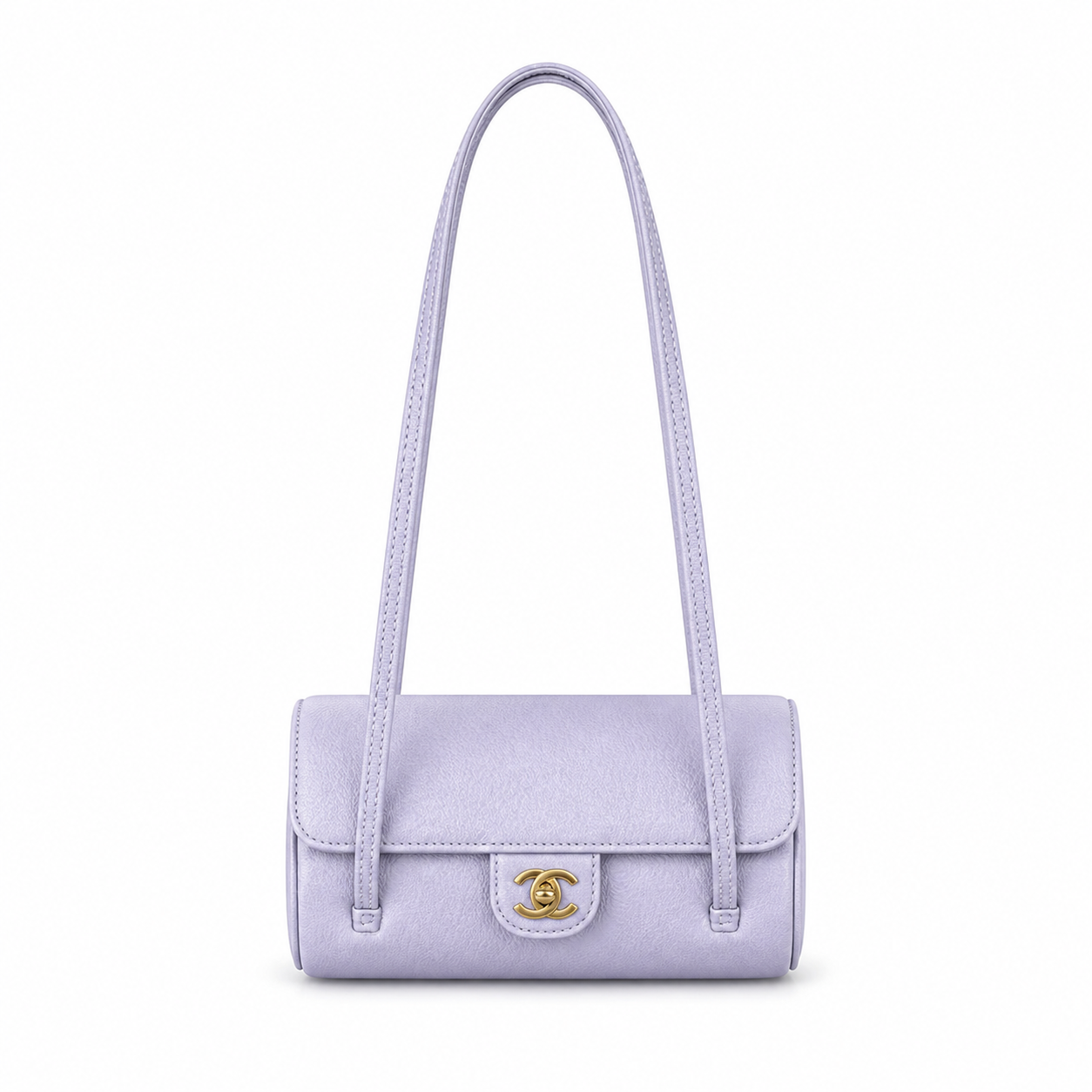 Chanel Lavender Caviar Cylindrical Shoulder Bag | Gold CC — 20cm