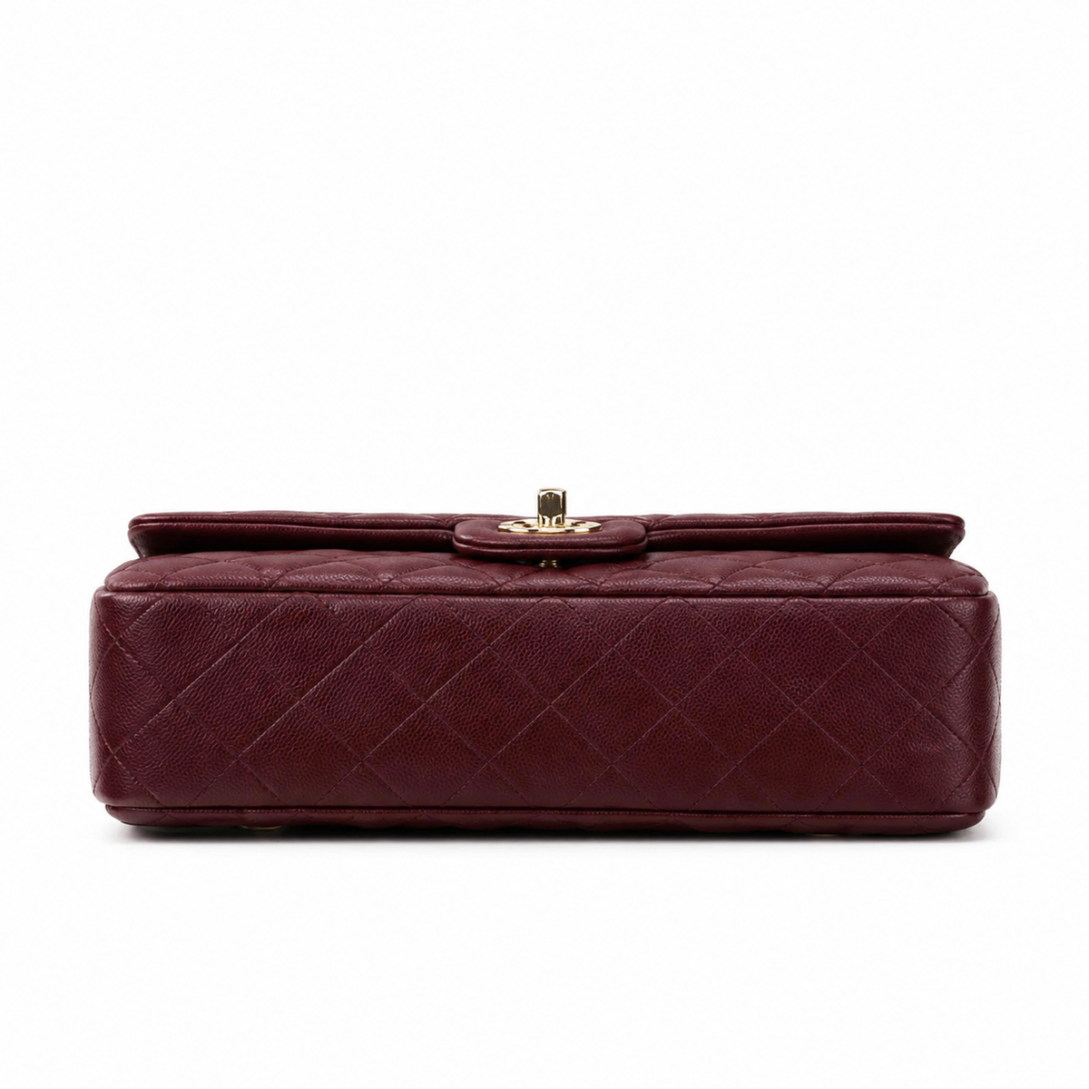 Chanel Oxblood Large Diamond-Quilted Lambskin Flap Bag | Top Handle & Tonal Chain