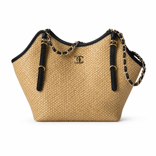 Chanel Classic Quilted Shoulder Bag | CC Hardware & Gold Chain — 28cm