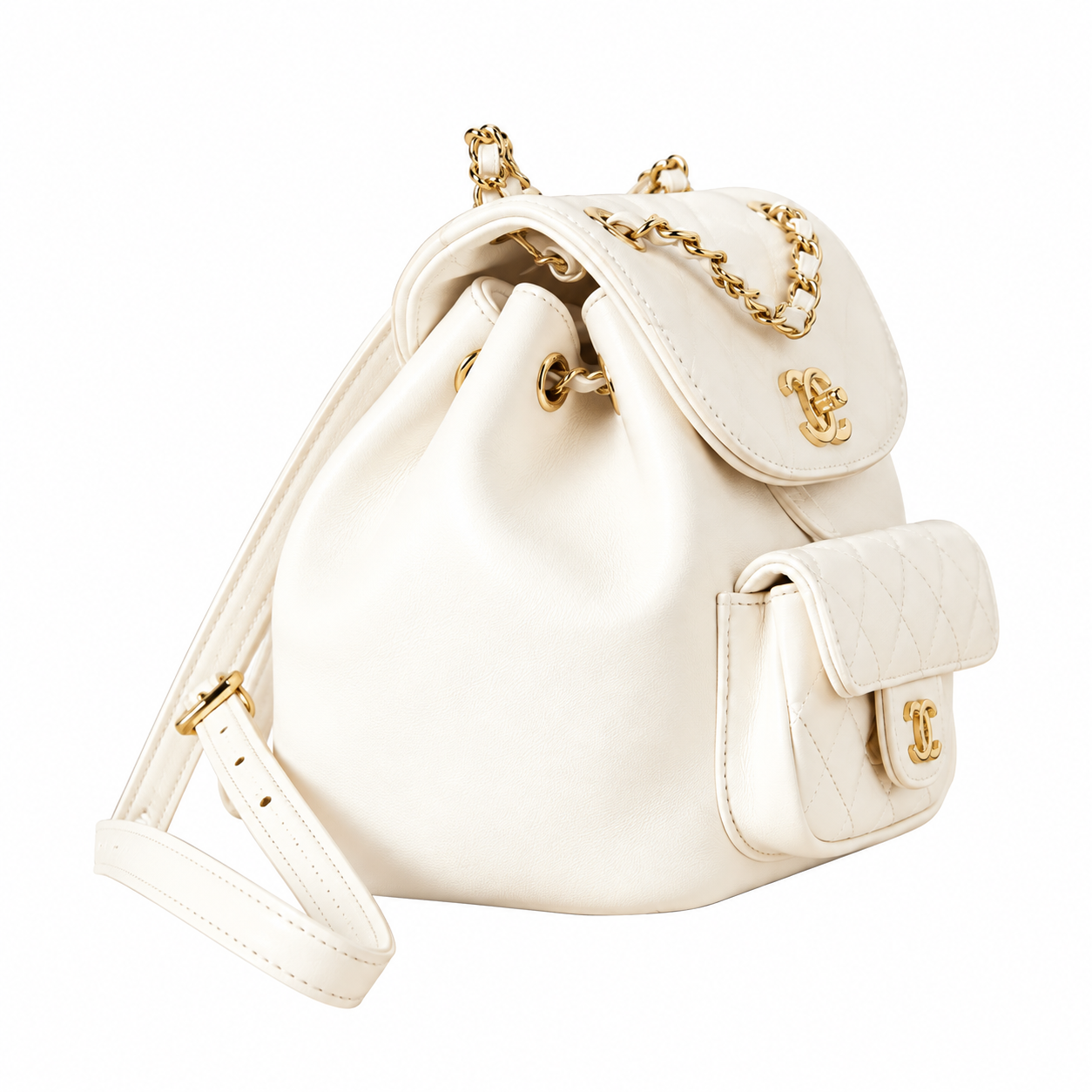 Chanel Duma Backpack Ivory White 18×18×12cm