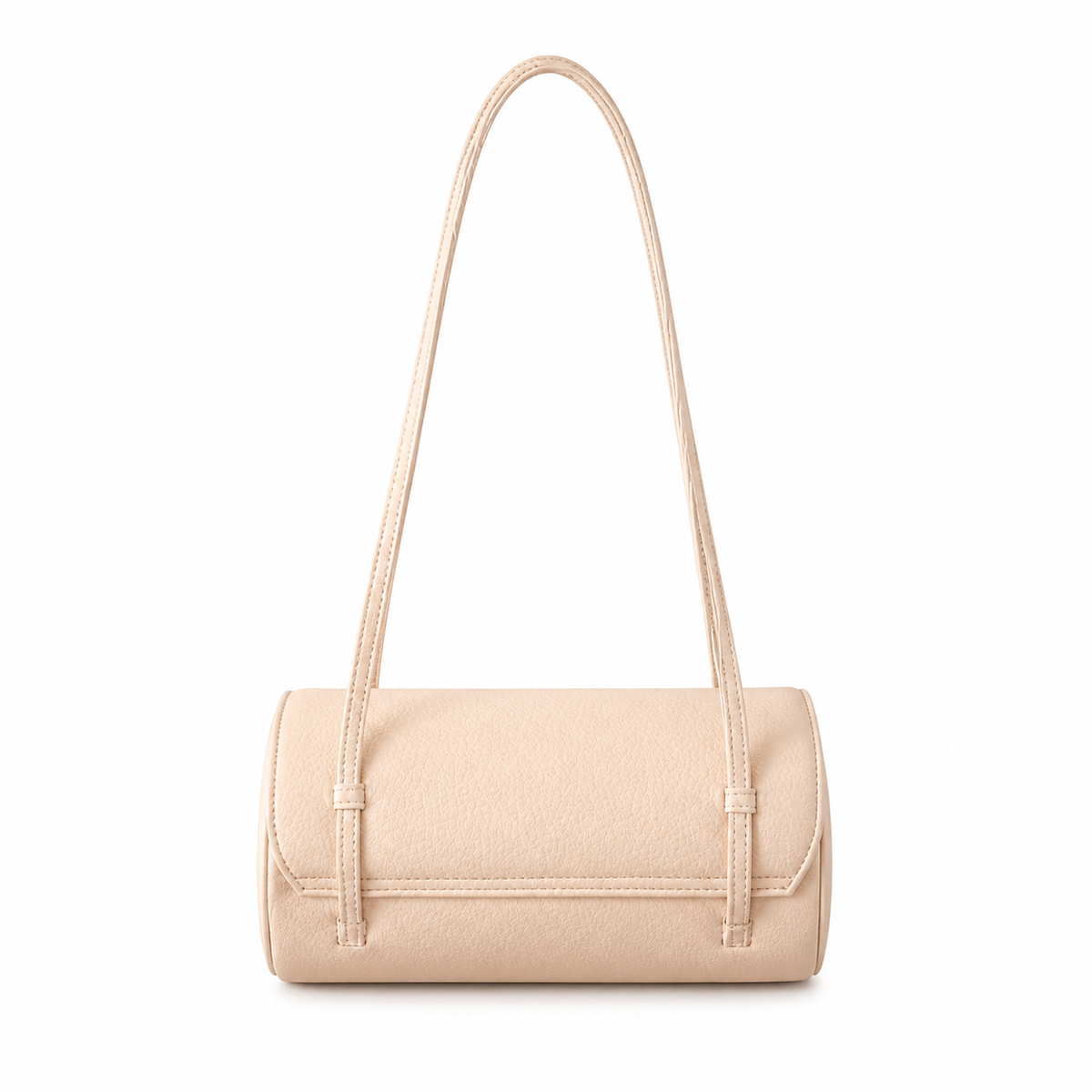 Chanel Beige Caviar Cylindrical Shoulder Bag | Twin Flat Strap — 20cm