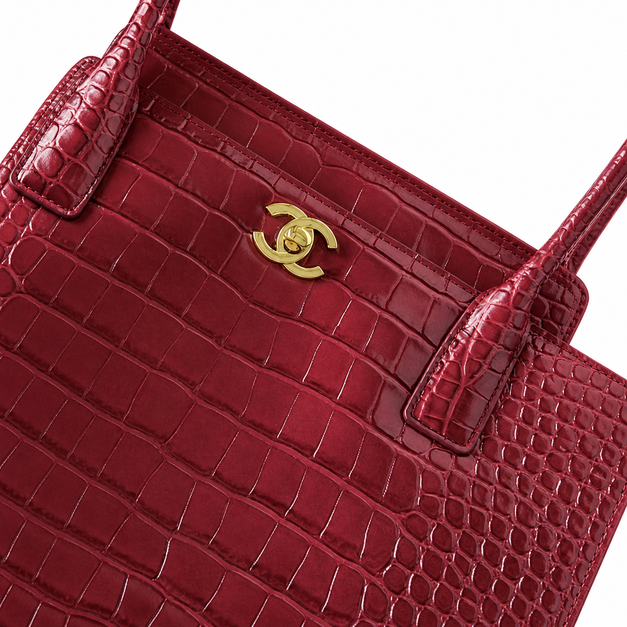 Chanel CC Quilted Oversized Tote | Gold Chain Handle — 39cm