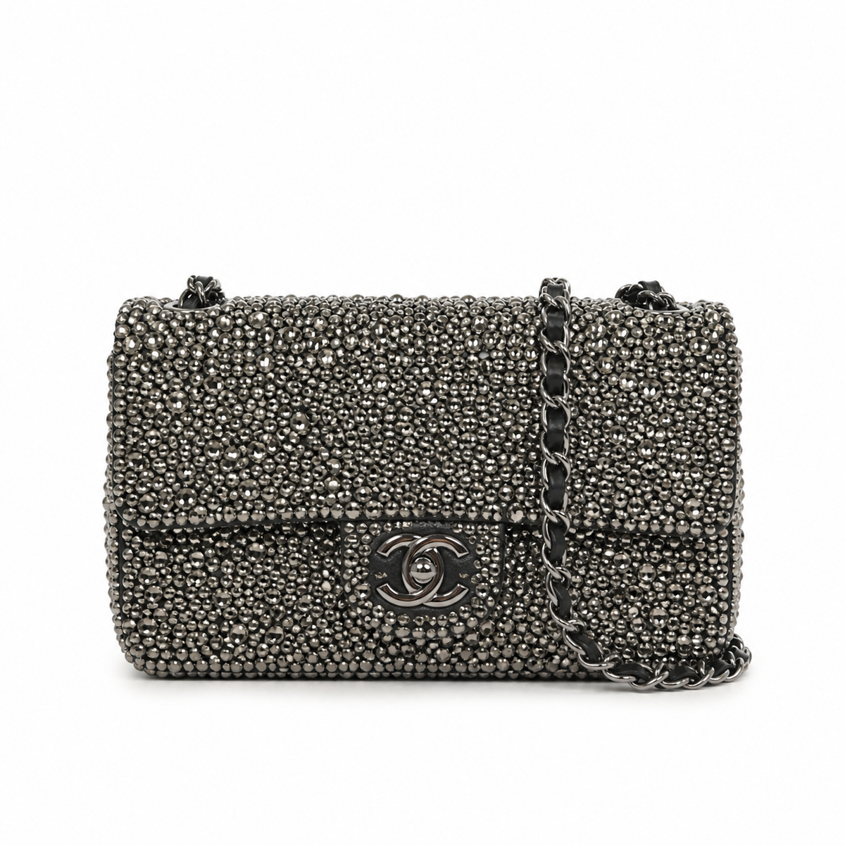 Chanel Classic Quilted Chain Bag | CC Turn-Lock Leather Chain Strap — 20cm