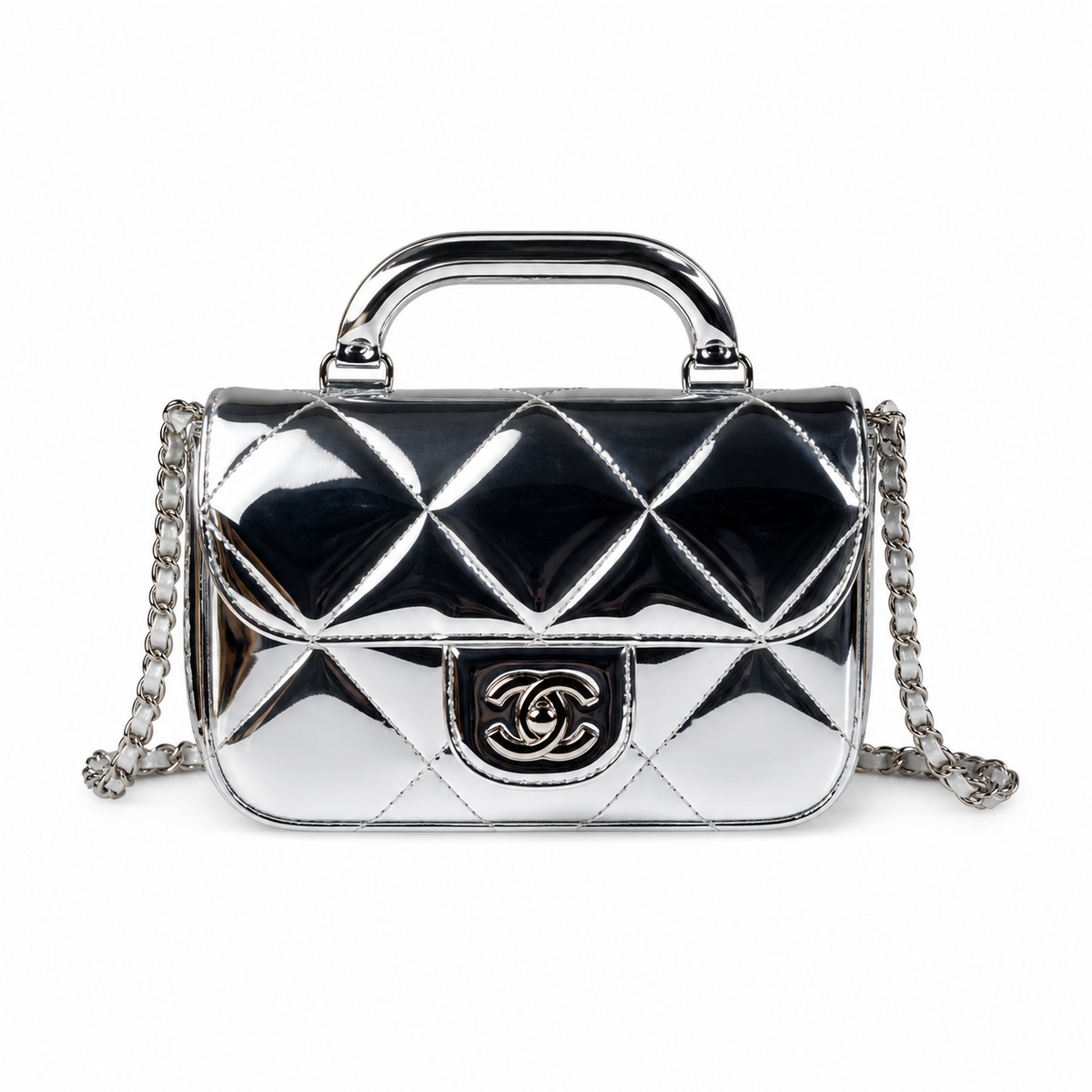 Chanel Classic Quilted Wallet on Chain WOC | CC Turn-Lock Chain Strap — 18cm