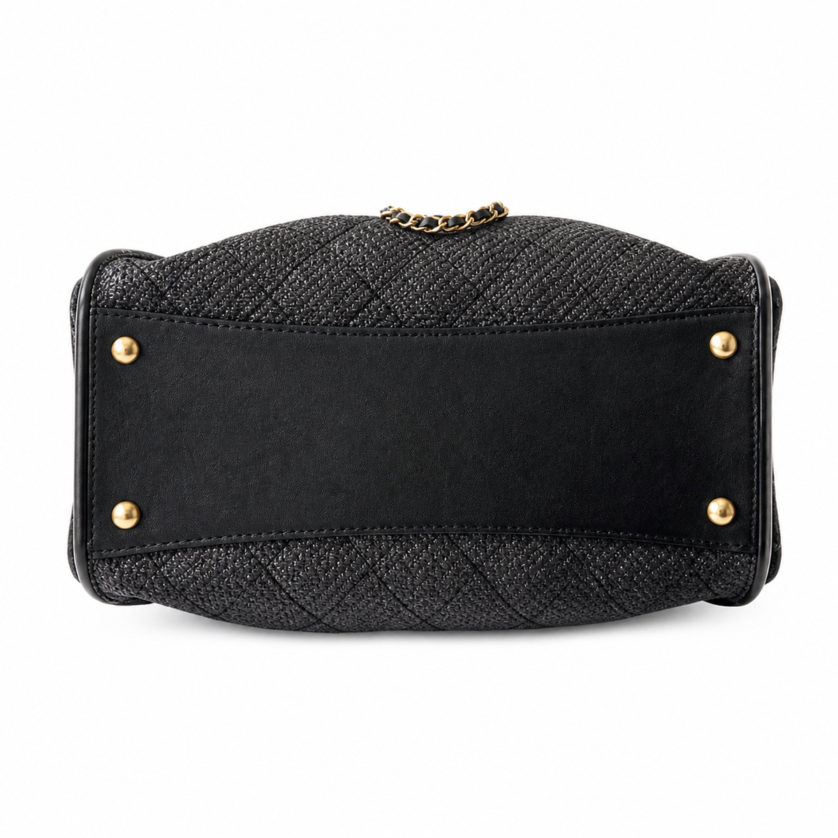 Chanel Classic Quilted Handbag | CC Turn-Lock Rigid Top Handle Chain Strap — 26x30cm