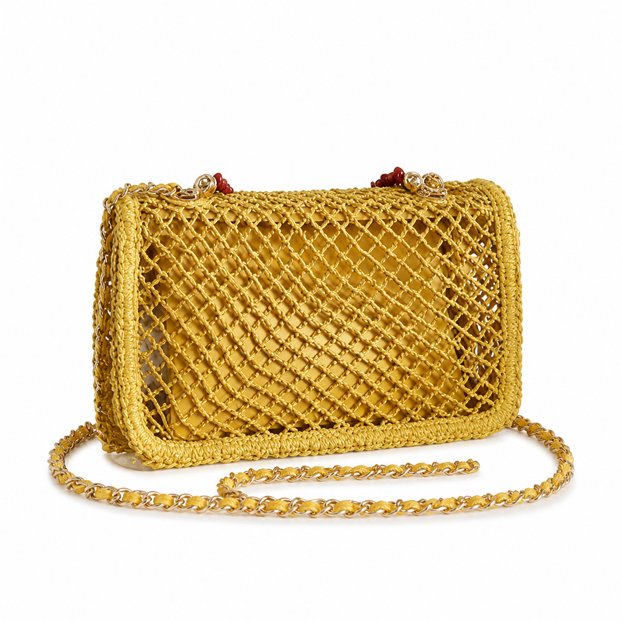 Chanel Classic Quilted Compact Horizontal Flap Bag | CC Hardware & Gold Chain — 21cm