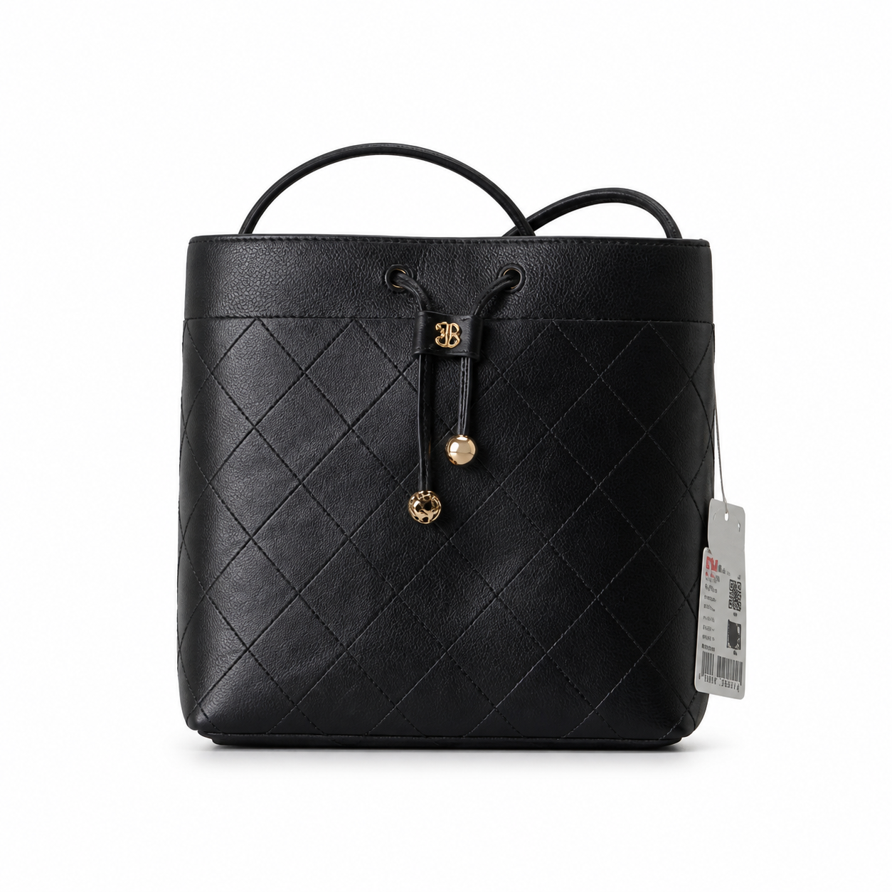 Chanel Bucket Bag Black Quilted Lambskin | Gold CC Drawstring & Mauve Interior — 23cm