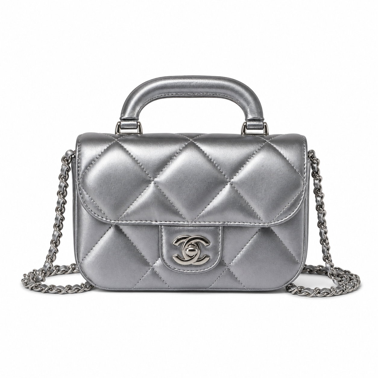 Chanel Classic Quilted Wallet on Chain WOC | CC Turn-Lock Chain Strap — 18cm