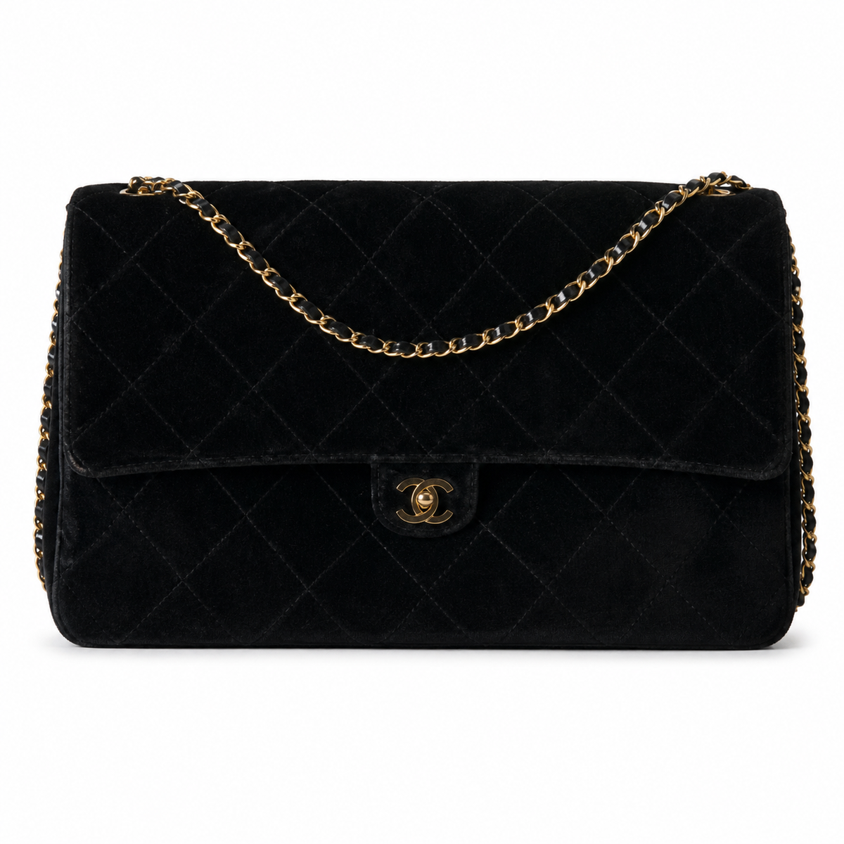 Chanel CC Quilted Jumbo Flap Bag | Gold Hardware & Chain — 39cm