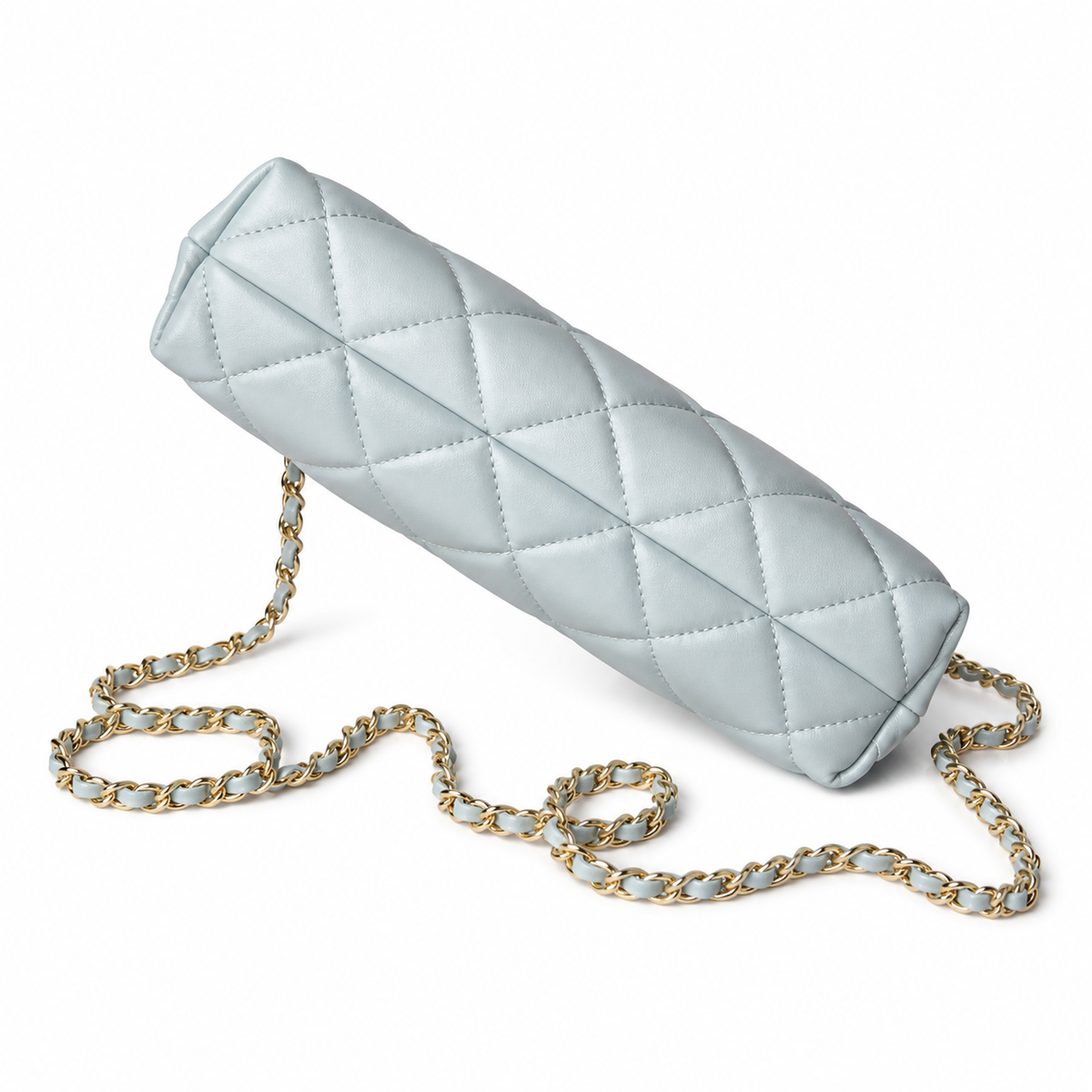 Chanel Classic Quilted Horizontal Flap Bag | CC Hardware & Gold Chain — 24.5cm
