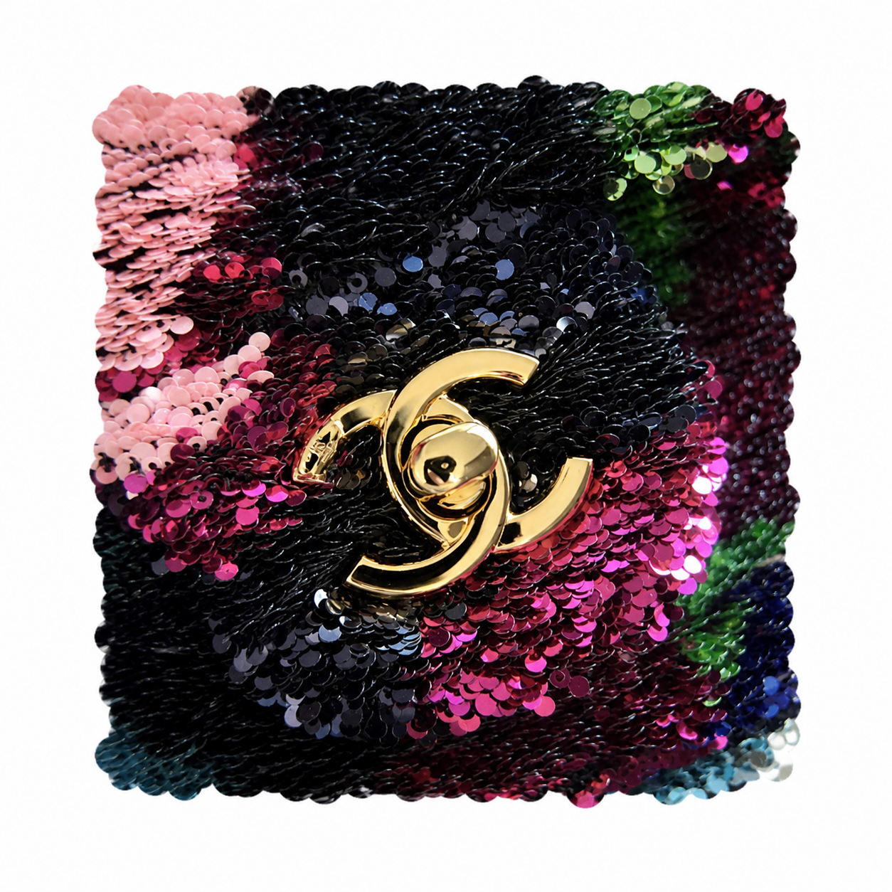 Chanel Multicolor Rainbow Sequin Mini Flap Bag | Gold CC & Chain — 21cm