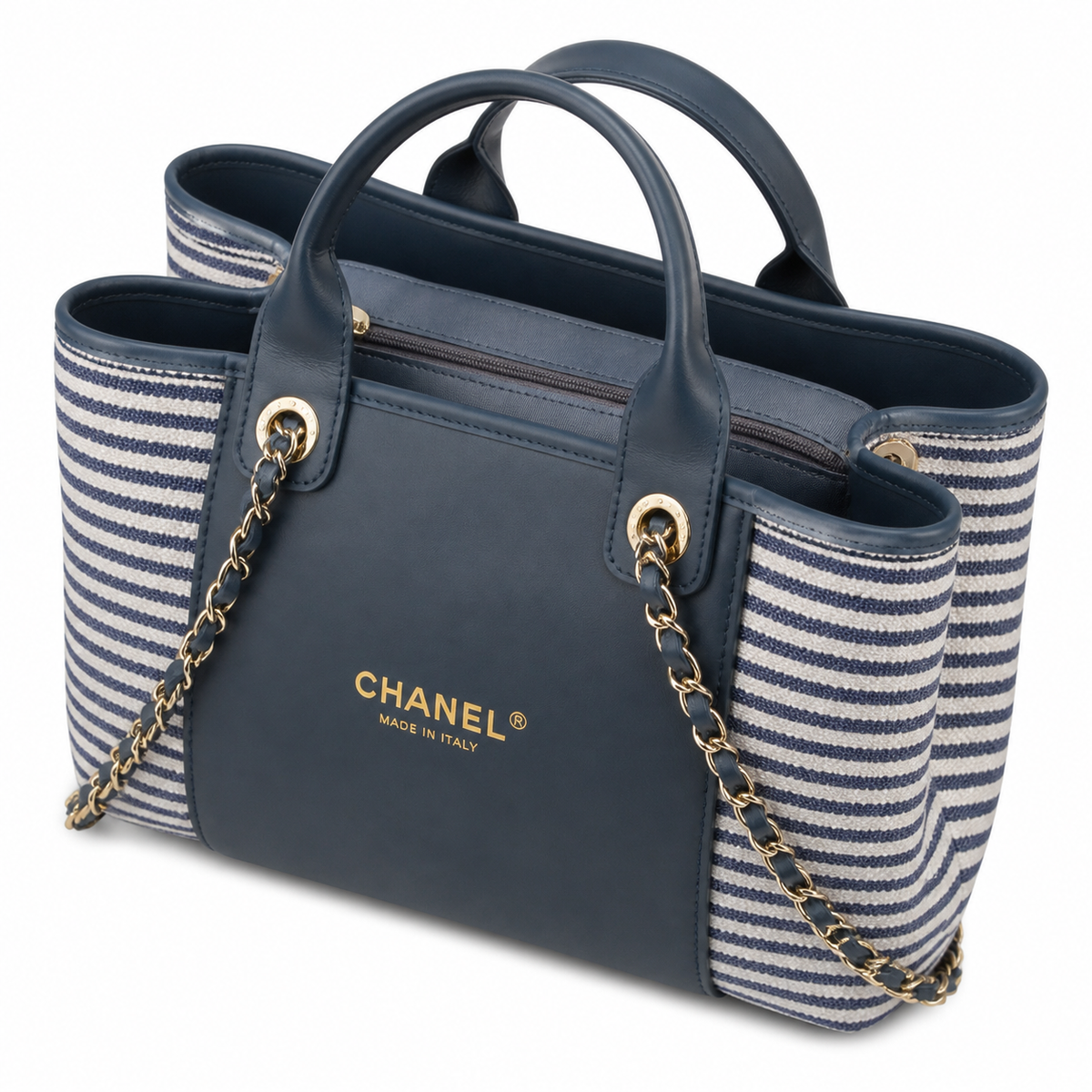 Chanel CC Quilted Wide Tote Bag | Gold Chain Handle — 46cm
