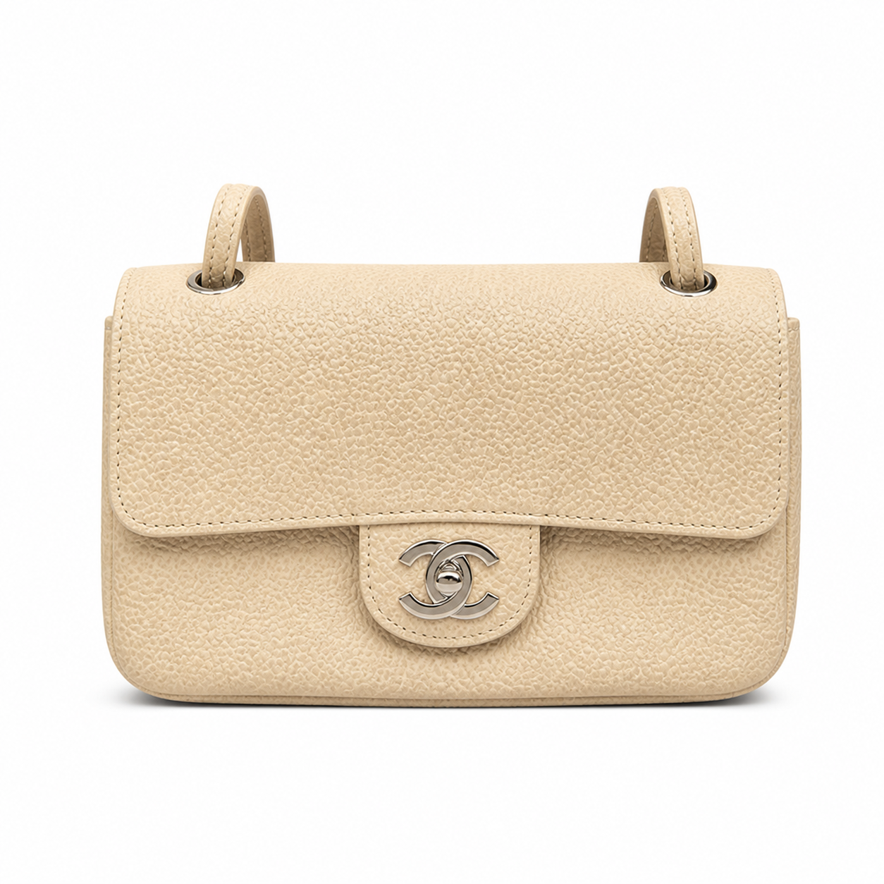 Chanel Classic Quilted Mini Flap Bag | CC Turn-Lock Leather Chain Strap — 13cm