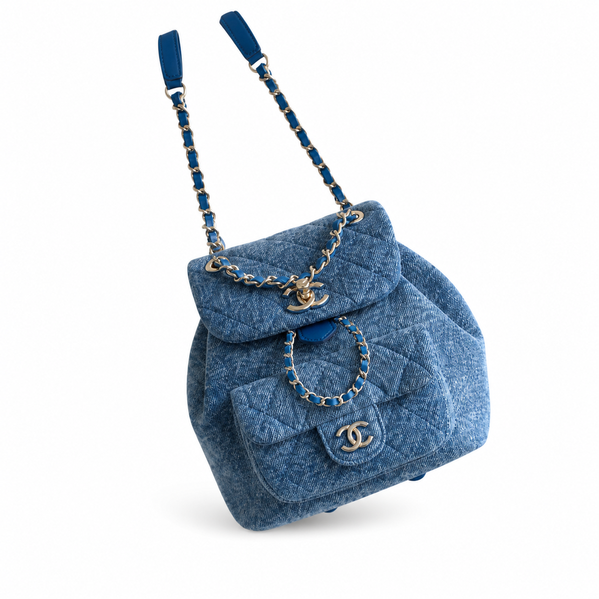 Chanel CC Quilted Mini Backpack | Gold Hardware & Chain Straps — 18cm