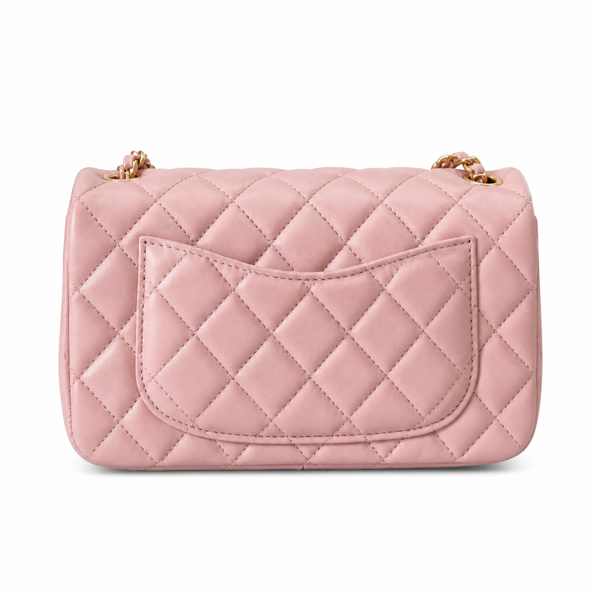 Chanel Classic Flap Bag | CC Turn-Lock Gold Chain Lambskin Satin Interior — 13x20cm