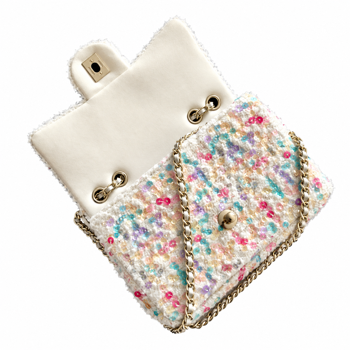 Chanel Sequin Pearl Embellished Mini Bag 14×21×8cm