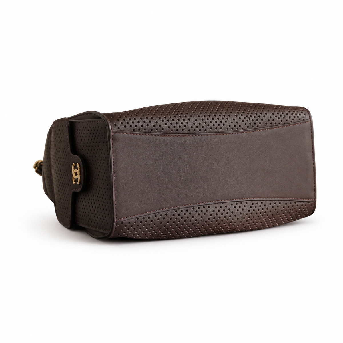 Chanel Classic Quilted Handbag | CC Turn-Lock Rigid Top Handle Chain Strap — 26x30cm