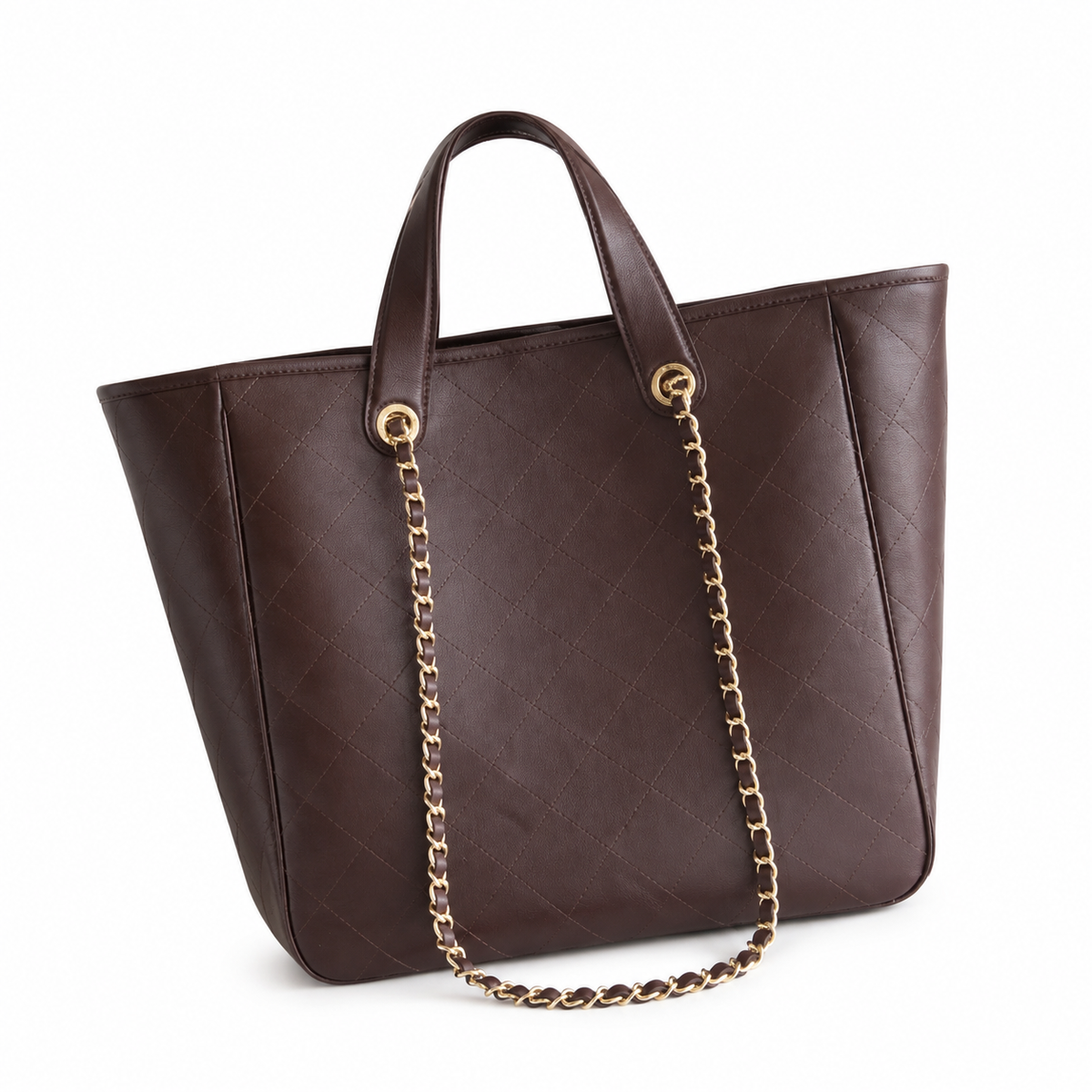Chanel Burgundy Caviar Leather Large Quilted Shopper Tote | Embossed CC Logo & Gold Chain