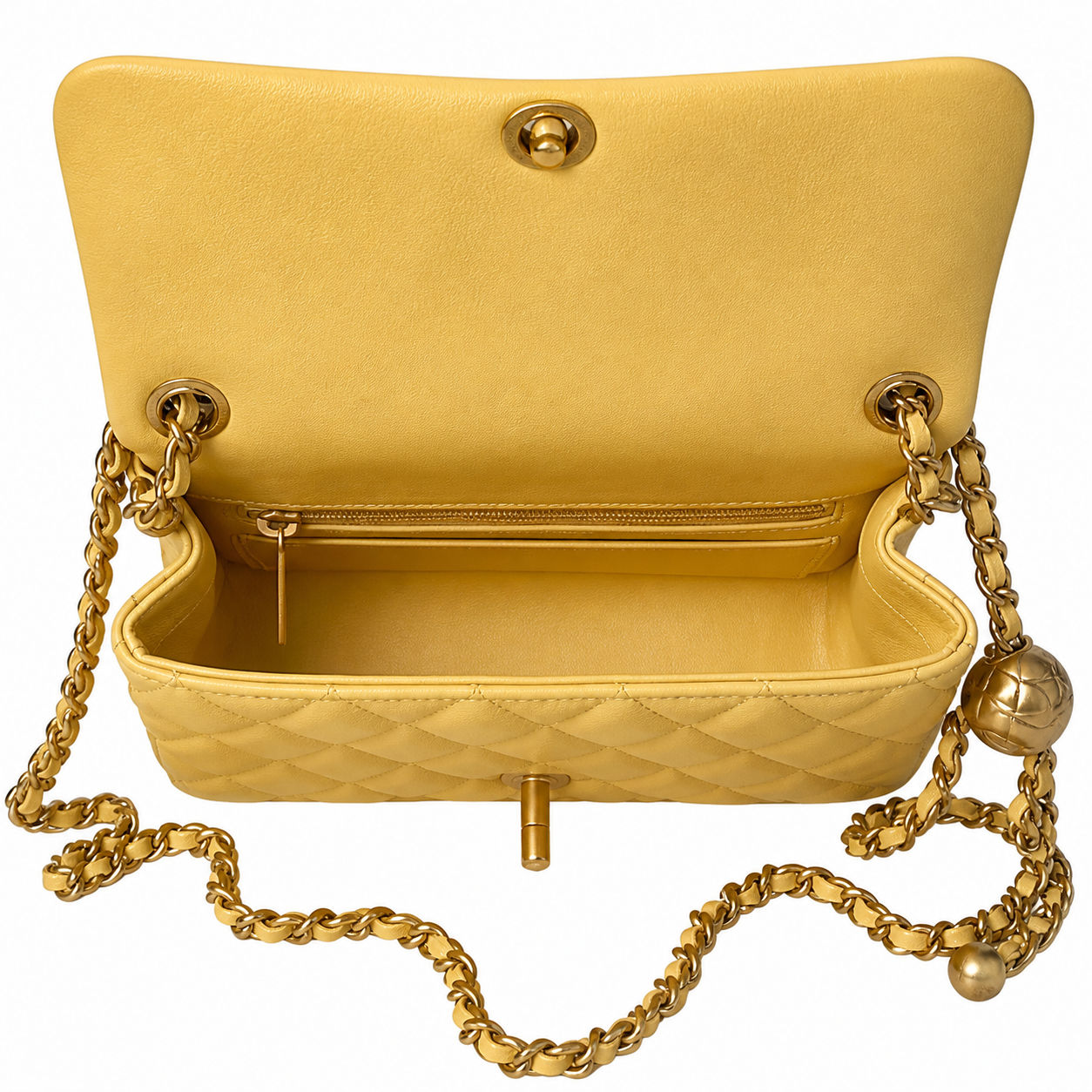 Chanel Classic Flap Bag | CC Turn-Lock Gold Chain Lambskin Satin Interior — 20cm