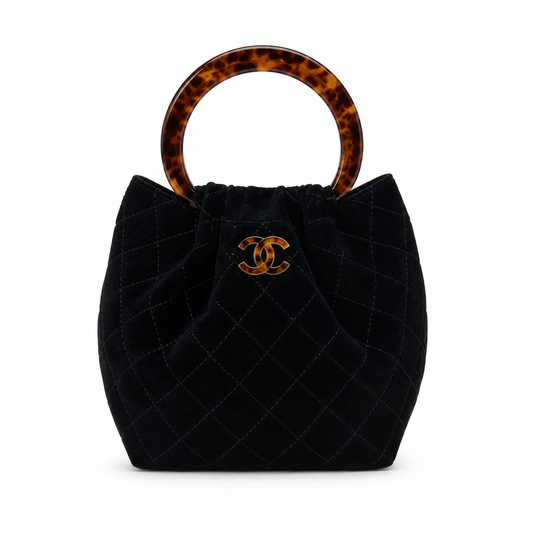 Chanel Classic Quilted Top Handle Handbag | CC Turn-Lock Chain Strap — 24cm