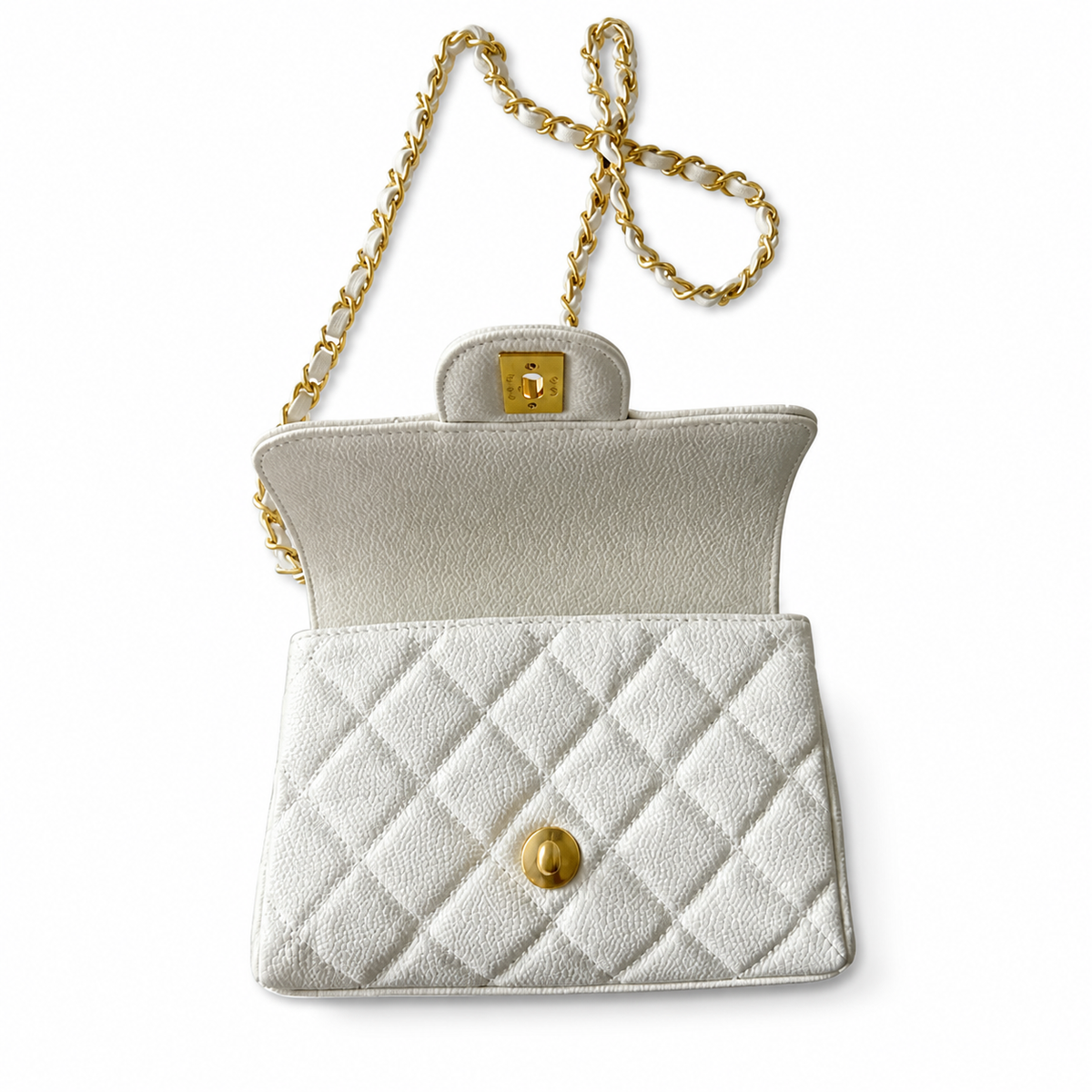 Chanel Classic Quilted Mini Flap Bag | CC Turn-Lock Chain Strap — 19cm