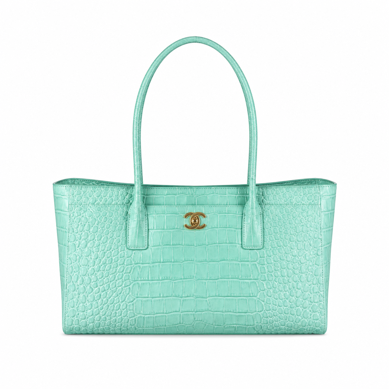 Chanel CC Quilted Oversized Tote | Gold Chain Handle — 39cm