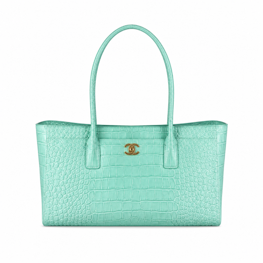 Chanel CC Quilted Oversized Tote | Gold Chain Handle — 39cm