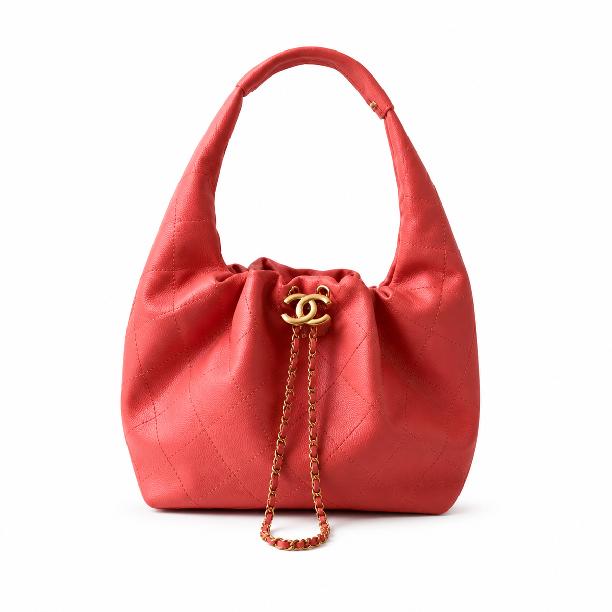 Chanel Classic Quilted Large Top Handle Handbag | CC Turn-Lock Chain Strap — 32cm