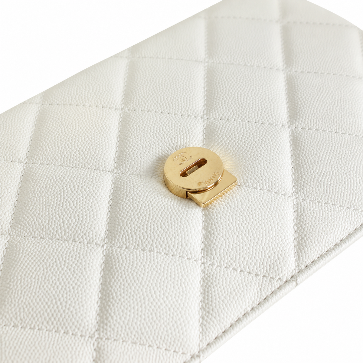 Chanel CC Quilted Box Bag | White & Black Top Handle — 24cm