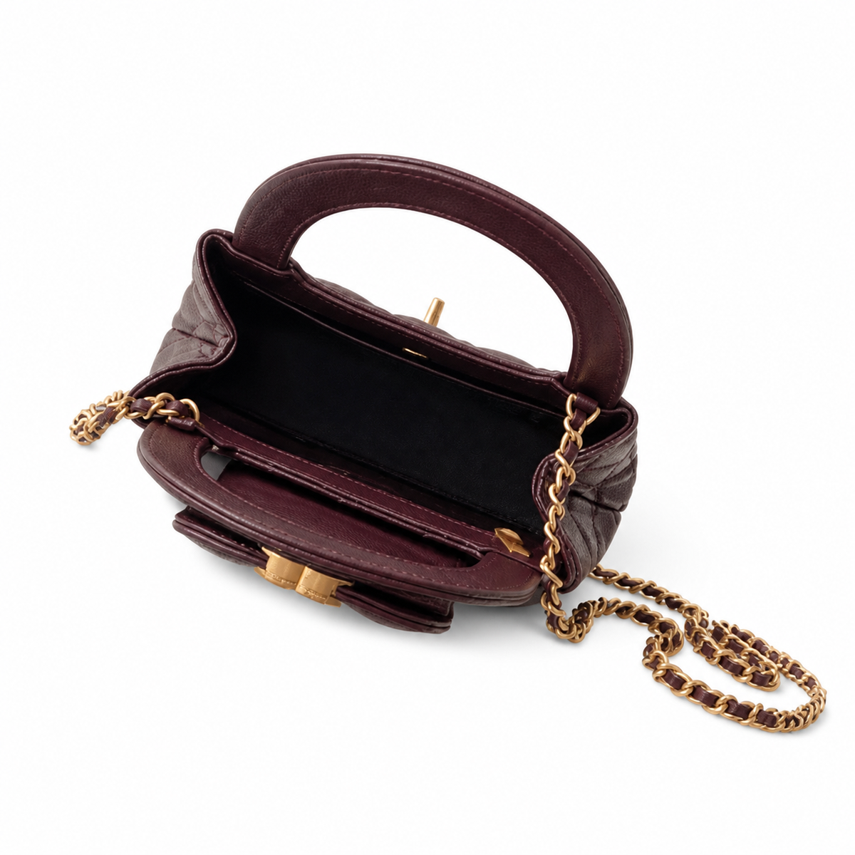 Chanel Classic Quilted Mini Flap Bag | CC Turn-Lock Leather Chain Strap — 13x19cm