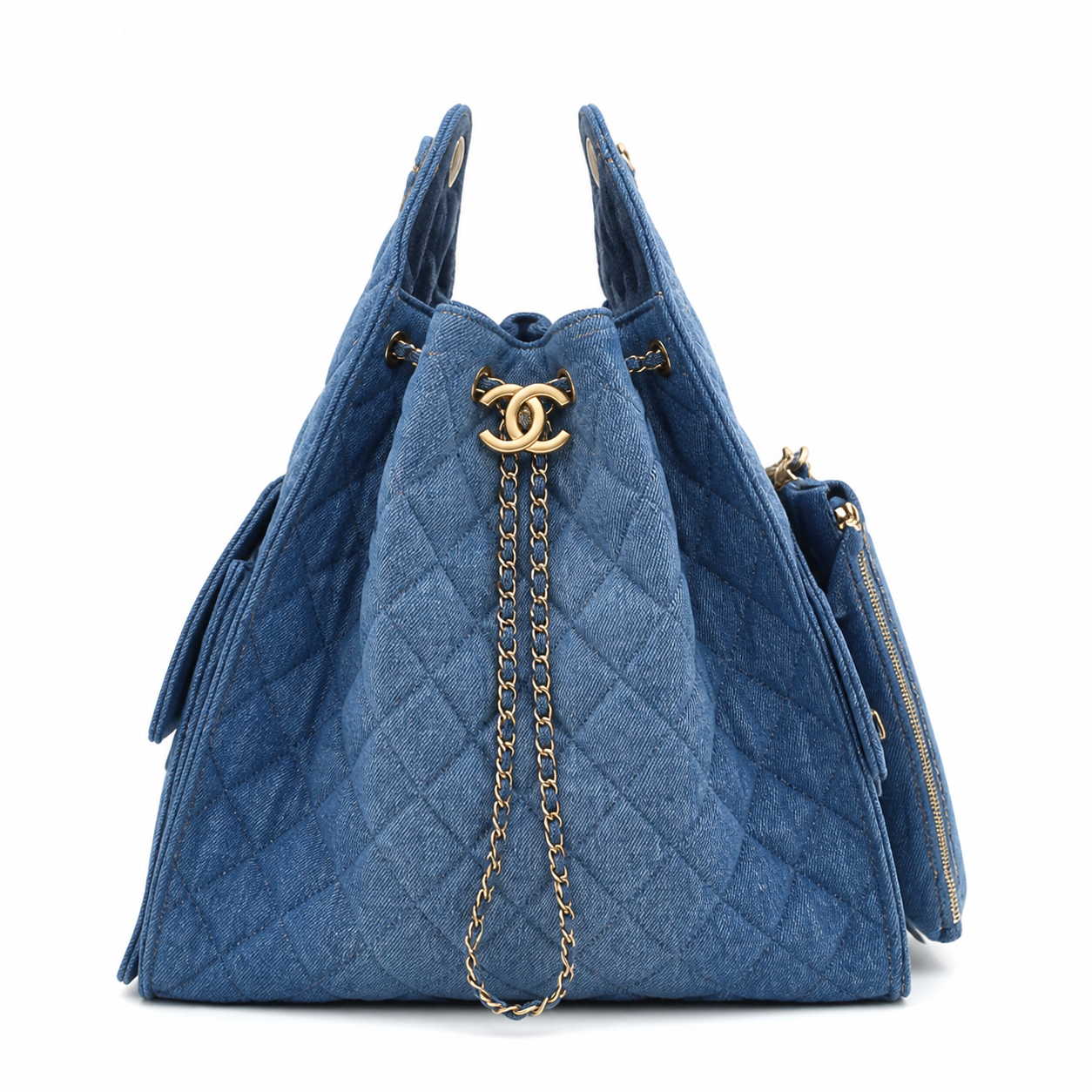 Chanel Classic Quilted Large Top Handle Tote Bag | CC Turn-Lock Chain Strap — 40cm