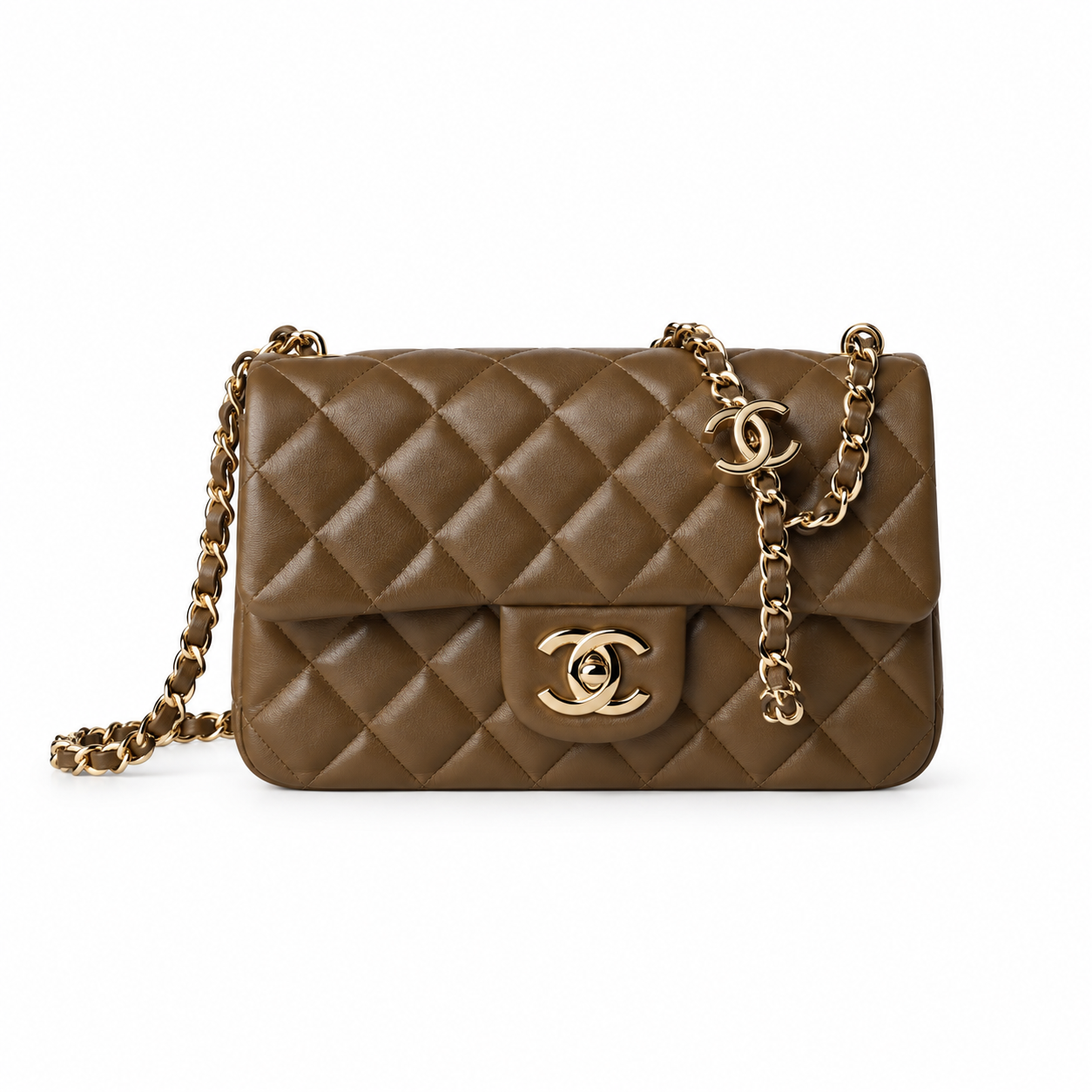 Chanel Quilted Two-Tone Shoulder Bag 20×13×7cm