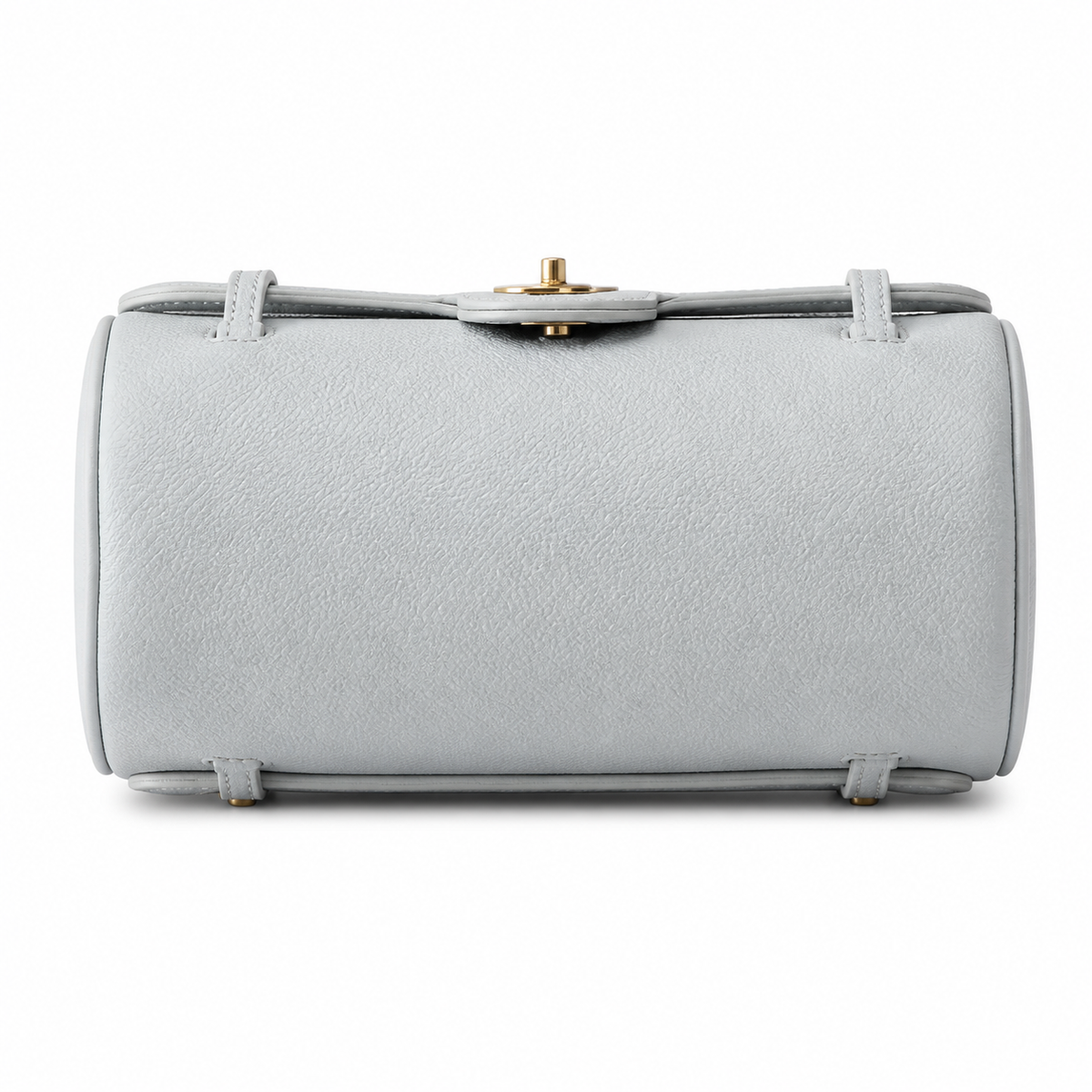 Chanel Powder Blue Caviar Cylindrical Shoulder Bag | Twin Flat Strap — 20cm